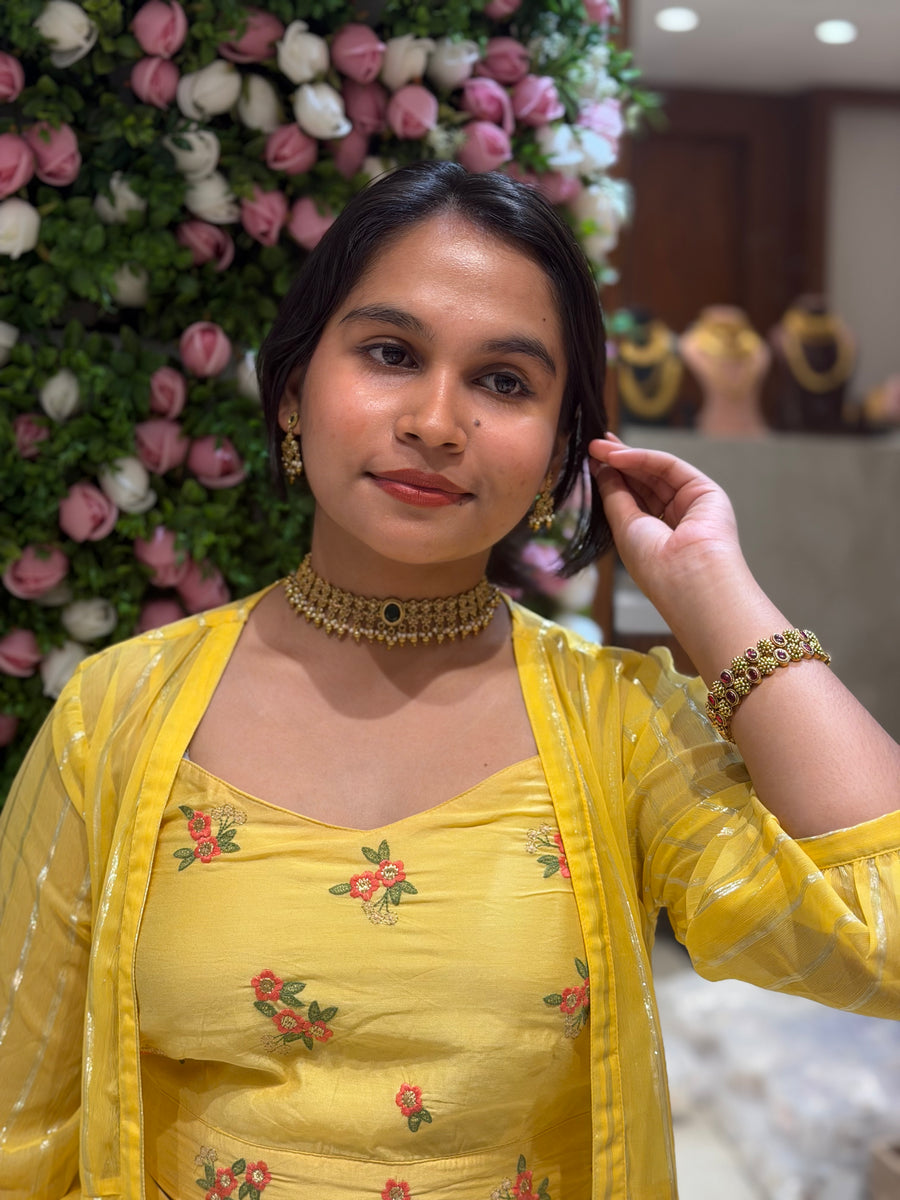 Antique Gold Bridal Choker Set - N341