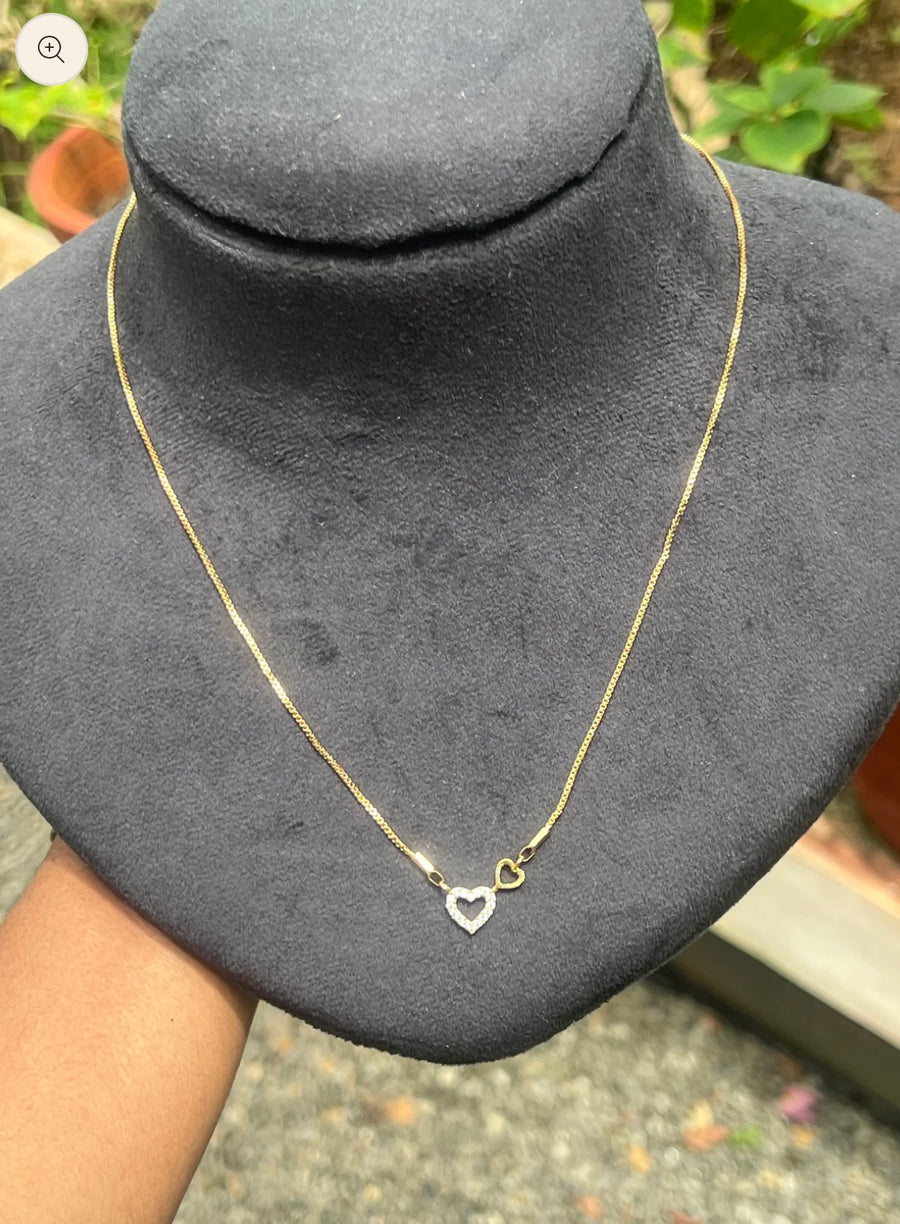 Gold Plated Heart Pendant Necklace - G108