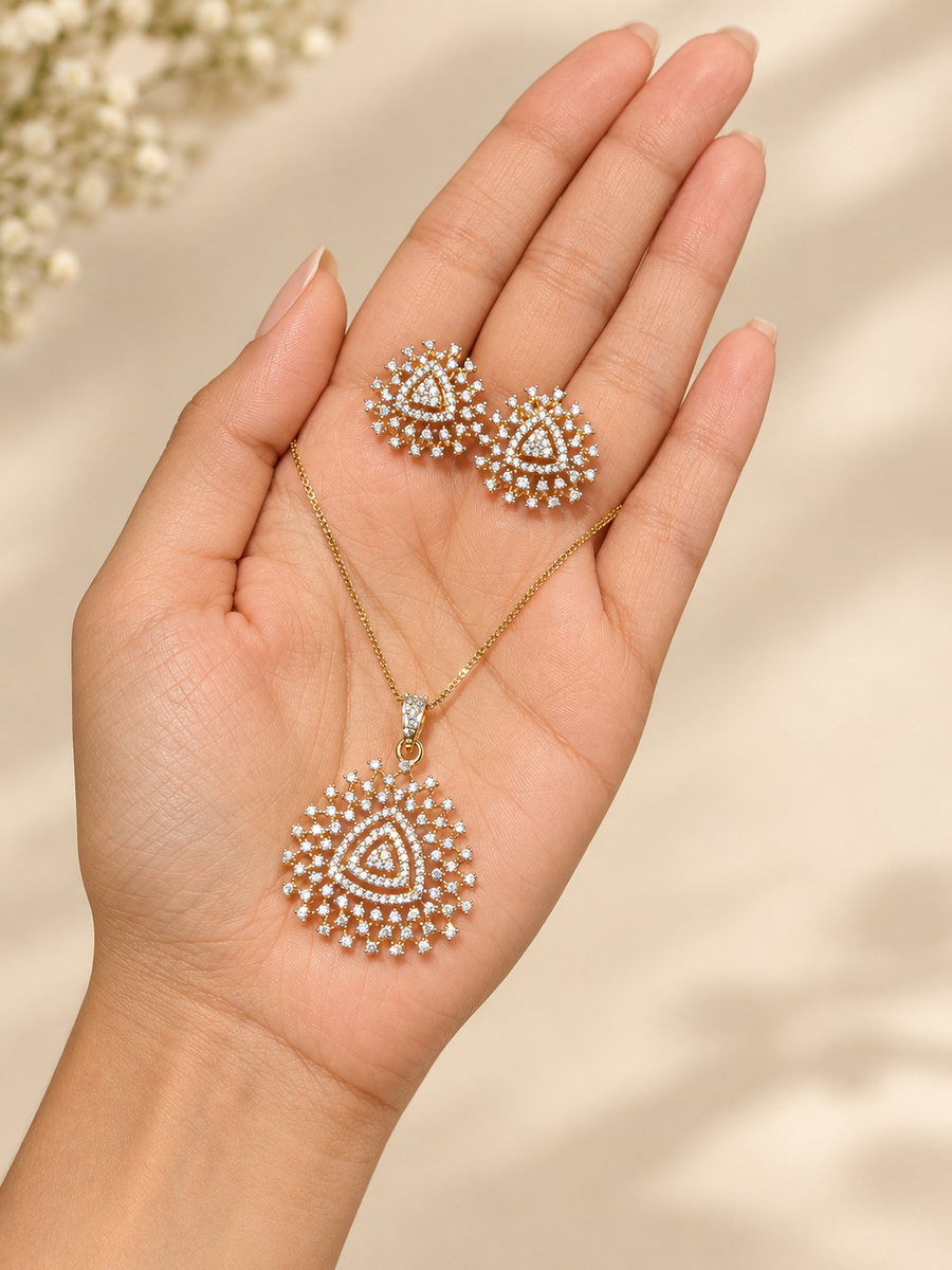 Diamond Finish Repolishable Pendant Set with Chain - 52