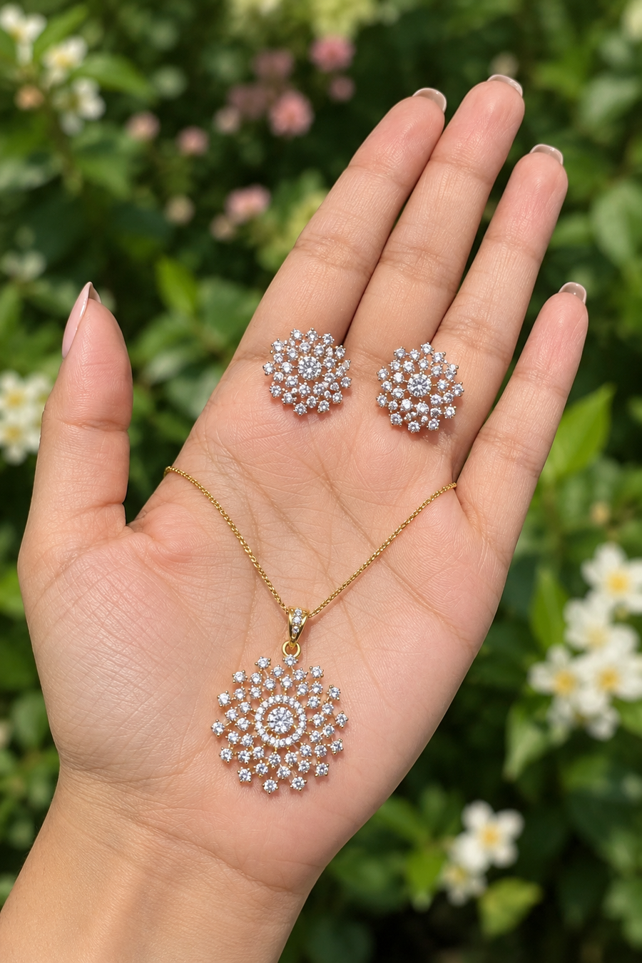 Diamond Finish Pendant Set - D150
