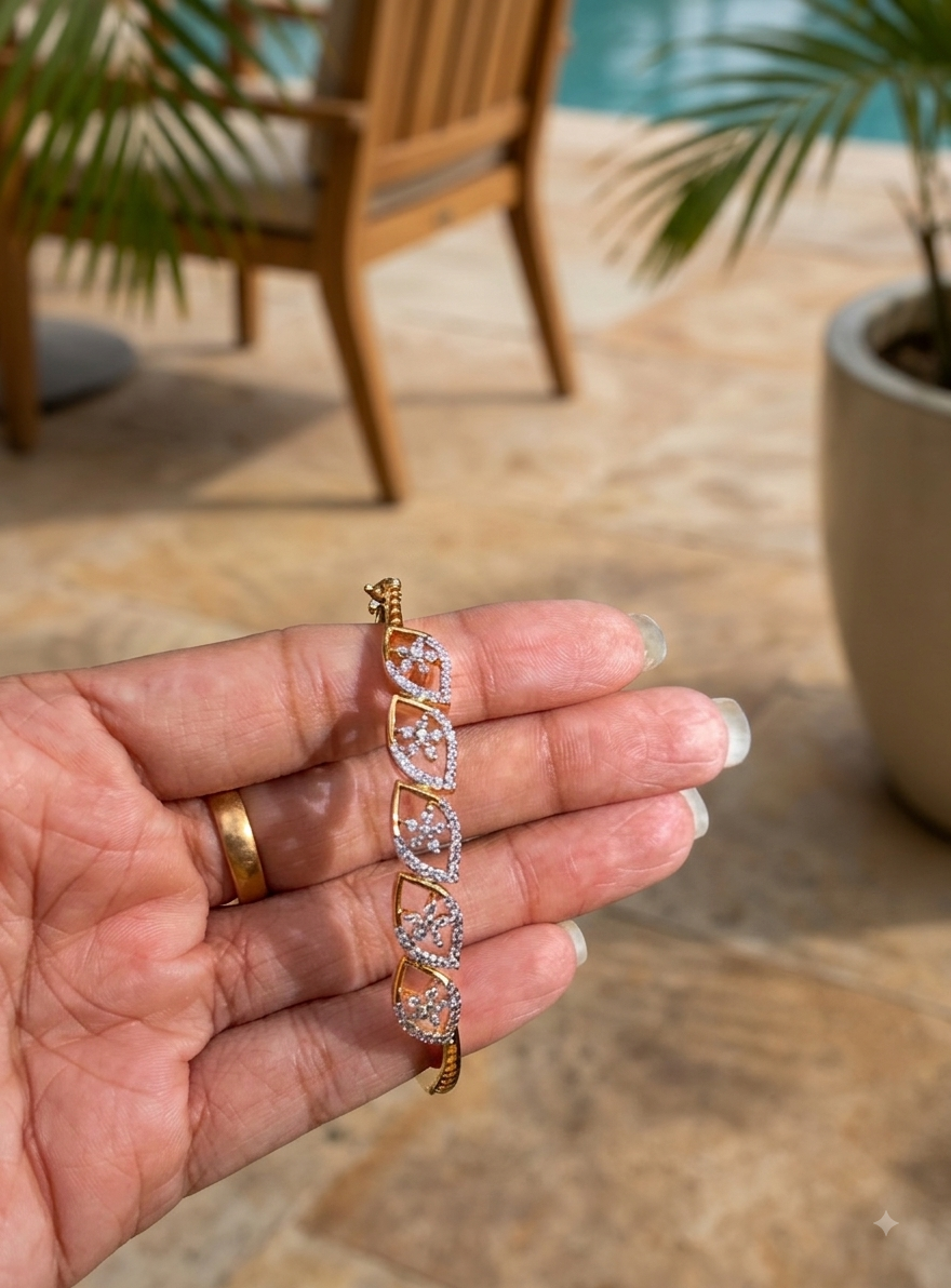 Premium quality night party wear repolishable open openable bracelet ( not sweat proof )(2.4 size upto 2.6 suitable) product code B58