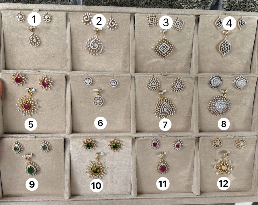 Premium party wear diamond finish pendant set 
Product code D400