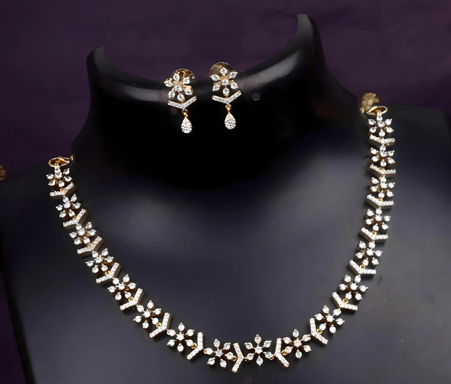 Premium Diamond Finish AD bridal  Necklace product code product code 126