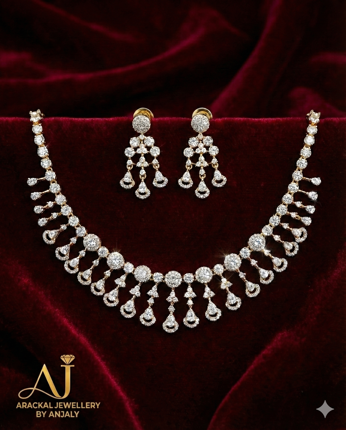 Premium daimond finish bridal necklace product code 60