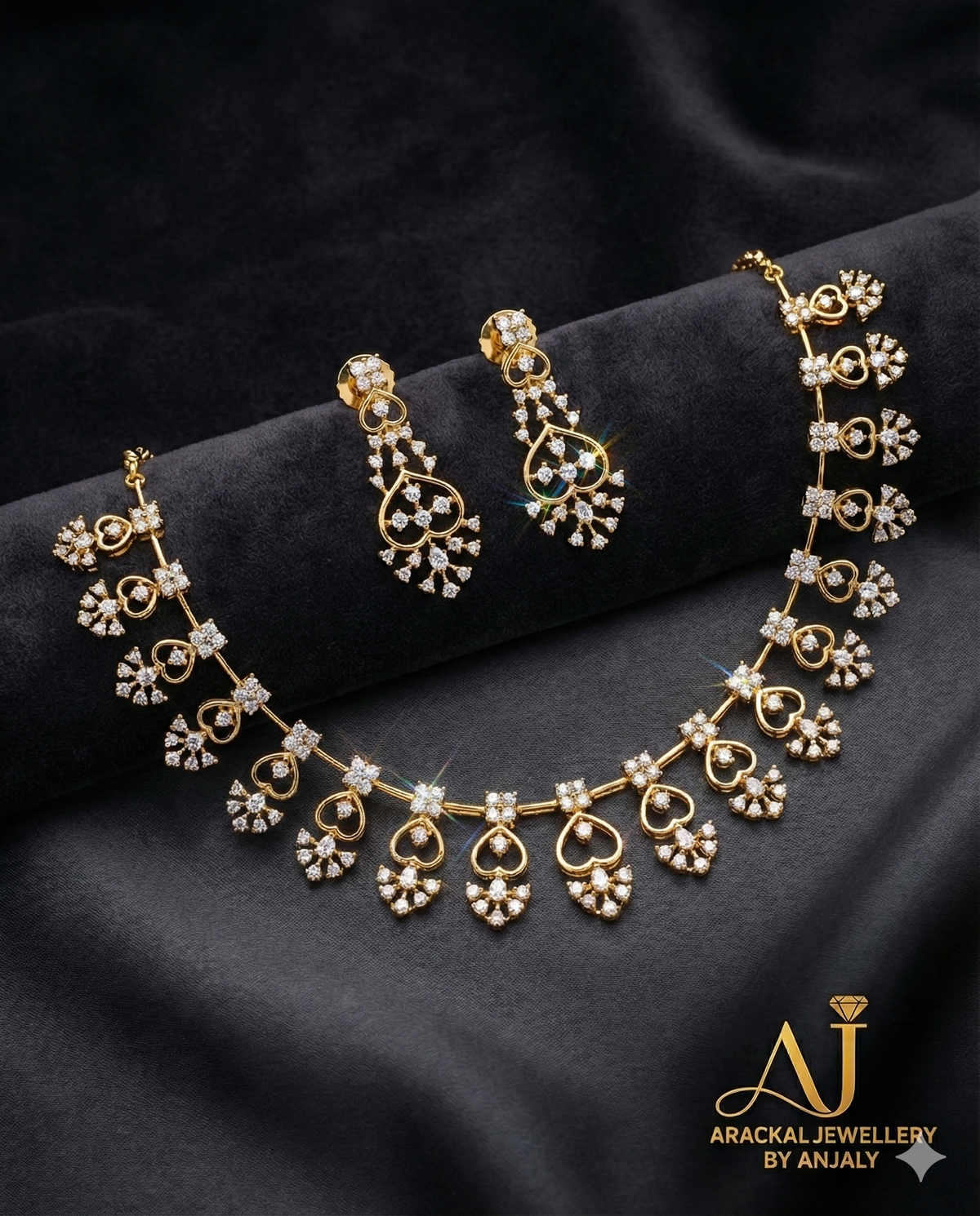 Premium diamond finish bridal necklace product code D27