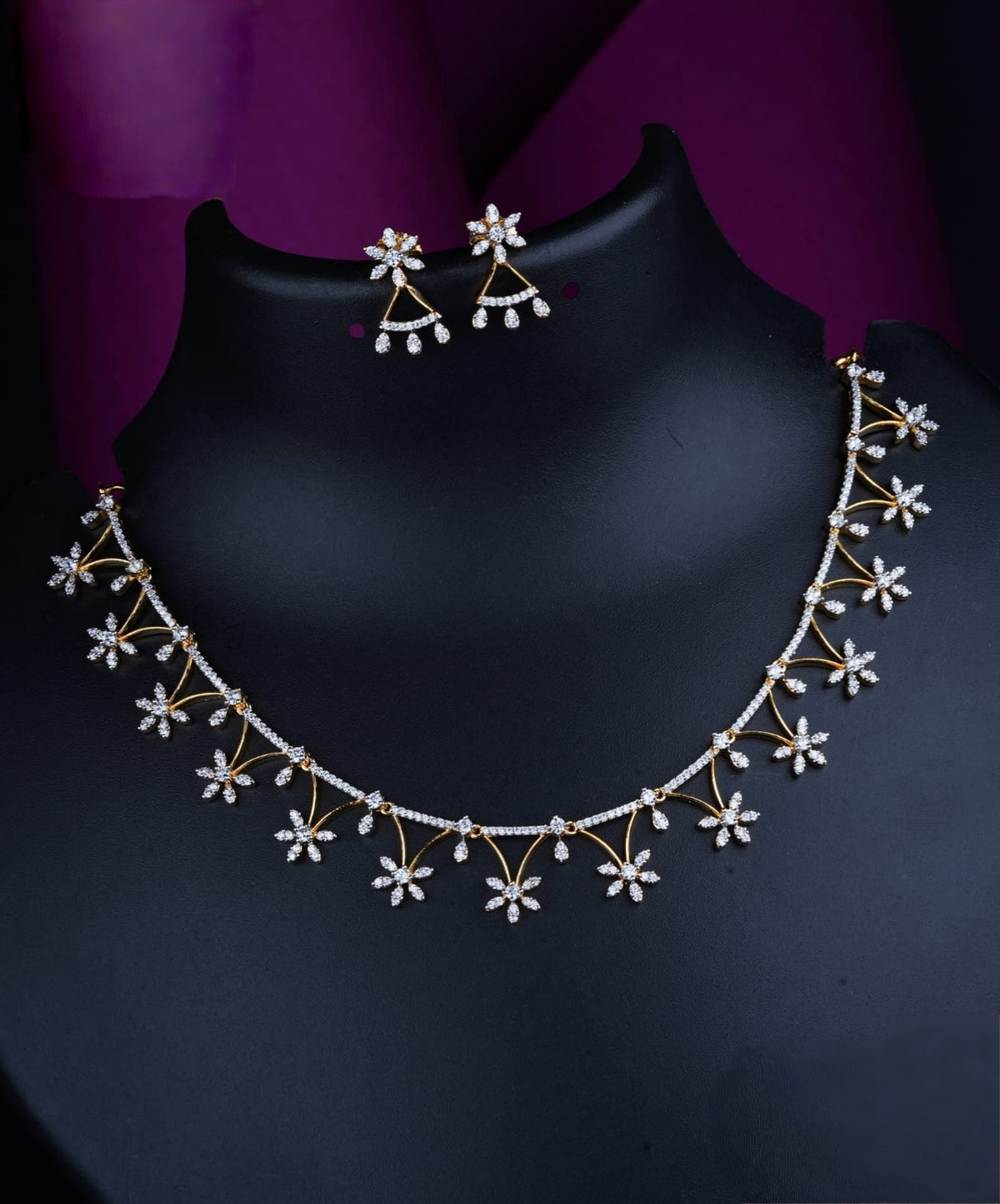 Premium real lookalike daimond replica bridal necklace product code N176