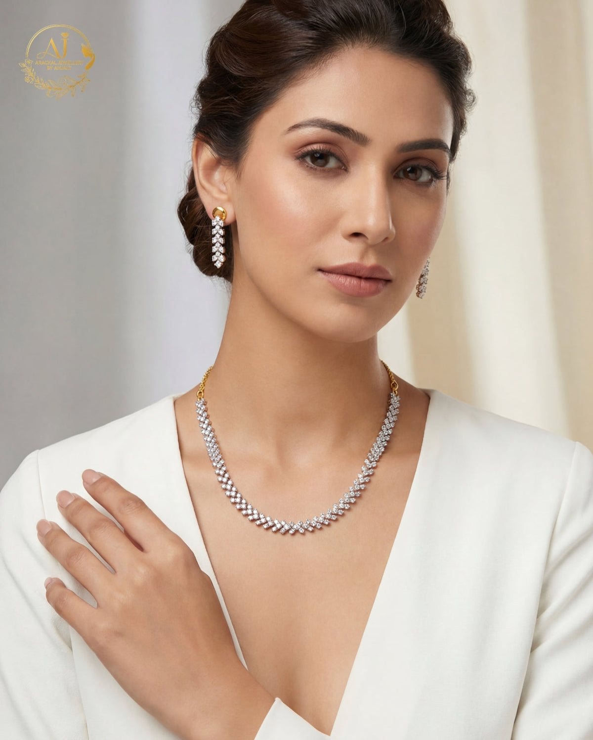 Premium daimond finish necklace set product code N90