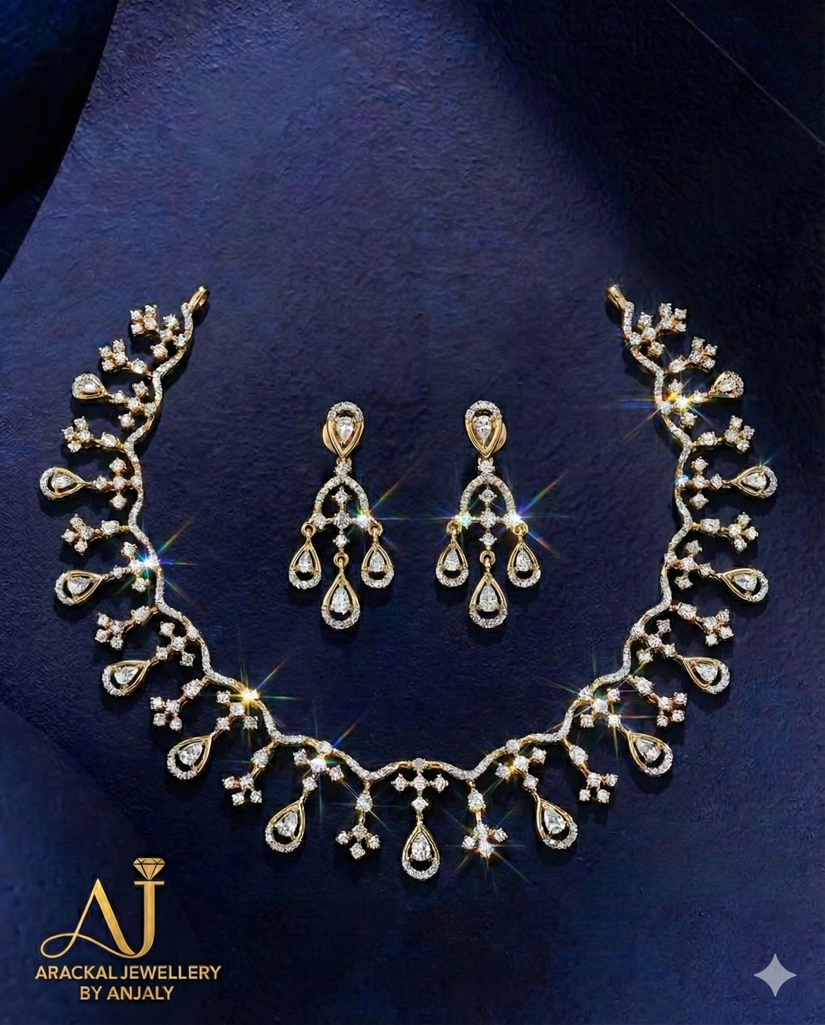 Premium quality diamond bridal necklace product code D126
