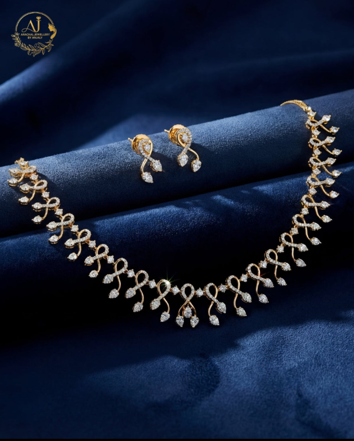 Premium diamond finish bridal necklace product code D85