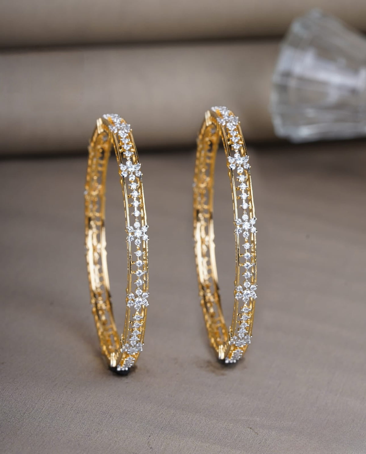 Premium diamond finish bridal bangles set of 2 product code B7