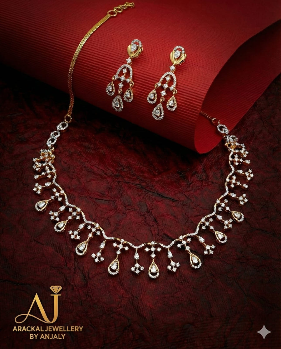 Premium quality diamond bridal necklace product code D126